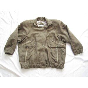 Vtg 1980's Women Gallery Polyester Shoulder Pad Jacket Sz L (Made in Korea WJ36